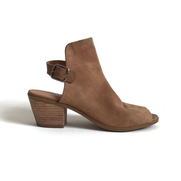 Lucky Brand Tan Bray Leather Peep Toe Sandals 8.5 - Picture 1 of 10